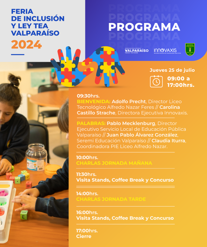 INNOVAXIS programa 25 de julio 01v2 Innovación en recursos educativos escolares y preescolares